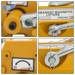 Magnetic Lifter Lifting Magnet Hoist 440lbs / 200 kg 2.5 Safety Factor Yellow