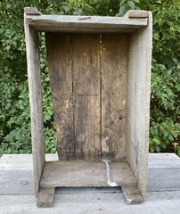 Vintage Shipping Crate Blue Boy 1 1/2 Ton Hoist Wooden Box Chisholm Moore Hoist