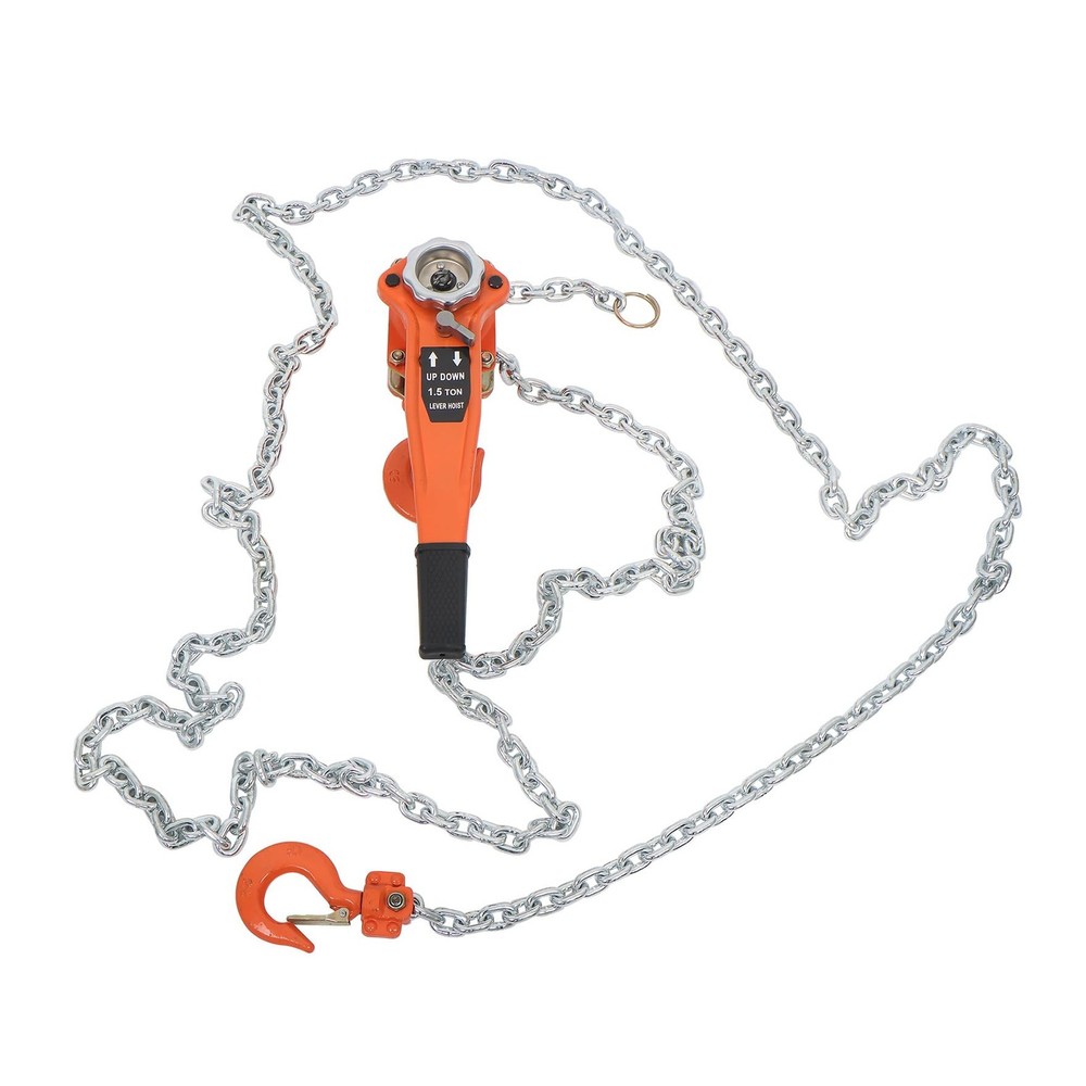 1.5 Ton Chain Hoist 3300 lbs 20 FT Auto Chain 360 Hook G80 Galvanized Steel