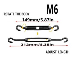 Antrader Turnbuckle Hook and Eye,M6 Stainless Steel Turnbuckle,4pcs Turnbuckl…