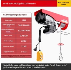 Mini Electric Hoist 220V Home Use Small Crane Lifter Winch Pulley Hoisting Crane