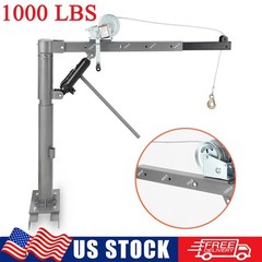 1/2 Ton 1100lbs Lift Crane Jack Hoist Swivel Lifting w/ Cable Winch Pickup Truck