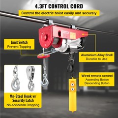 880LBS Electric Hoist Lifting Crane Cable Hoist Winch for Boat Car Garage