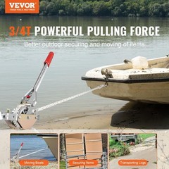 Rope Puller, 3/4 Ton (1,653 lbs) Pulling Capacity, With 100′ of 0.6″ Dia. Rope
