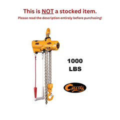 HARRINGTON TCS CORD CONTROLLED AIR HOIST, 1000 LB CAPACITY, 10 FT LIFT