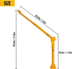 Davit Crane 1100 Lbs Pickup Truck Crane 360° Swivel Design Hydraulic Cable Winch