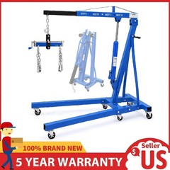 2 Ton Engine Hoist with Lever Folding Hydraulic Cherry Picker Shop Crane 4400Lbs
