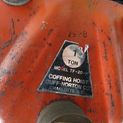 Coffing Hoist TF-20-P 1 Ton Manual Push/Pull Hoist Trolley 3″- 6″ Beam Flange