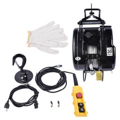 Electric Chain Hoist 500kg Capacity Electric Winch w/ 98ft/30m Length Steel Wire