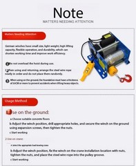 Small Wire Rope Remote-Controlled Electric Hoist Quick-Lifting Crane Winch