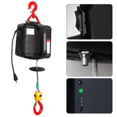 110V Wireless Electric Hoist Crane Winch Hook Pulley 500KG/1100LBS with Remote