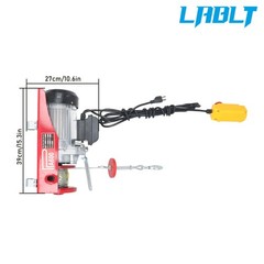 LABLT 1320lbs Electric Winch 1150W Mini Electric Hoist 14ft Wired Remote Control