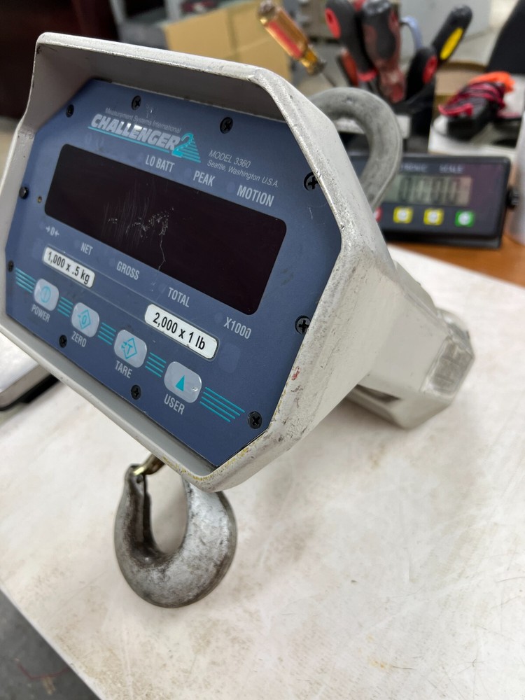 👀MEASUREMENT SYSTEMS INTERNATIONAL CHALLENGER 2 2000LB DIGITAL CRANE SCALE 3360