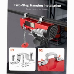 1320lb Hoist, 40ft Lift, Steel Wire, Wired Remote