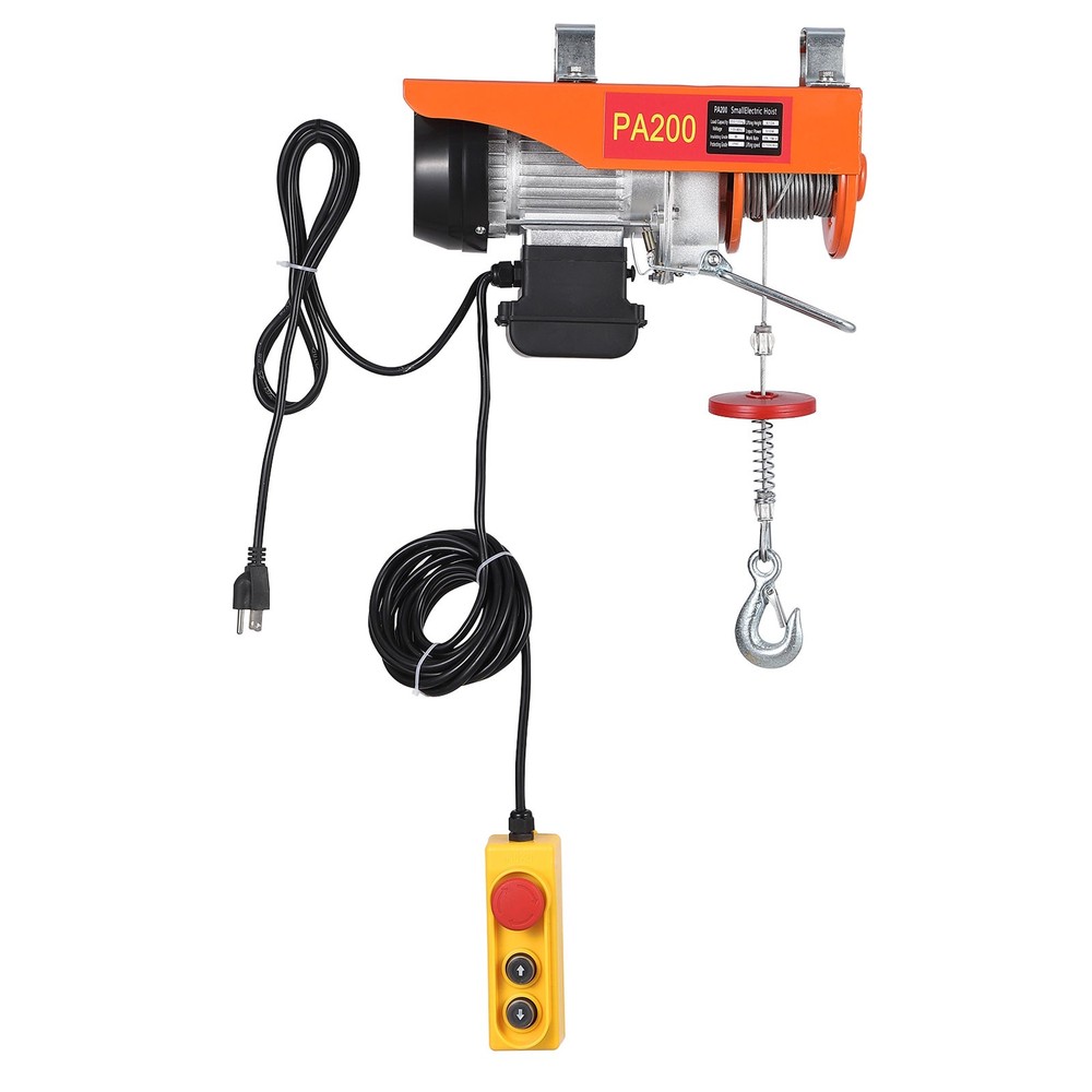 440 Lbs Electric Hoist 480W 110V Portable Electric Steel Wire Winch 13ft Lift