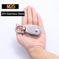 2Pcs M25 Single Pulley Block 304 Stainless Steel Swivel Cable Pulleys Wheel f…