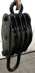 MCKISSICK 10″ 4 SHEAVE SNATCH BLOCK WIRE ROPE SIZE 1-1/4″ 2-42BB BRONZE BEARINGS