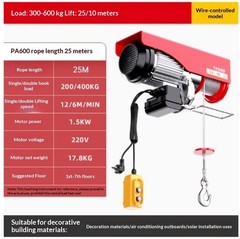 Mini Electric Hoist 220V Home Use Small Crane Lifter Winch Pulley Hoisting Crane