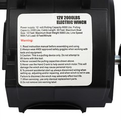 Electric Winch 6000lbs-300W Marine/ATV Winch, Remote Control Hand/Wire Control