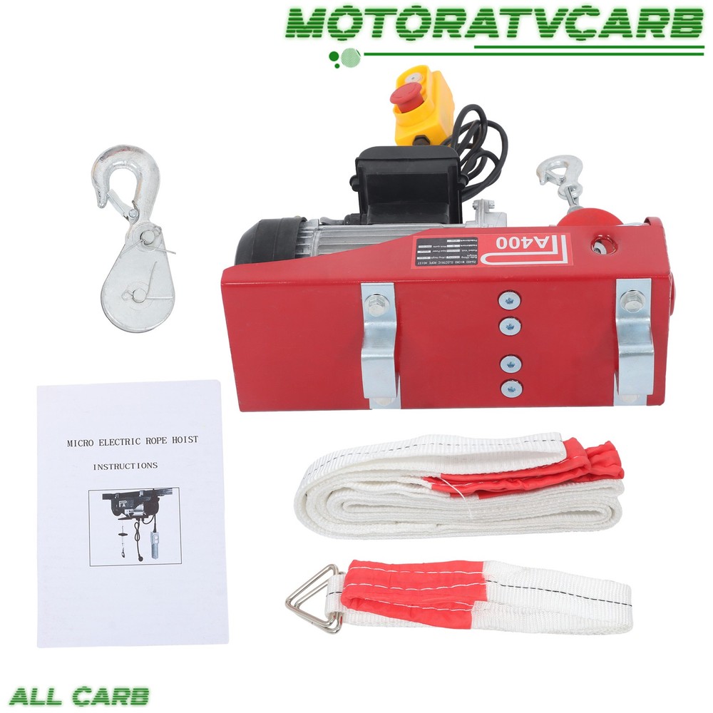 ALL-CARB Mini Electric Hoist 880lbs 14ft/4.2m Wired Remote Control Height 40ft