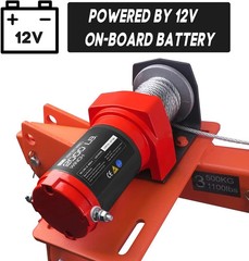 Folding Pickup Truck Crane Hoist with 2000 Lb Electric Winch 360 Swivel