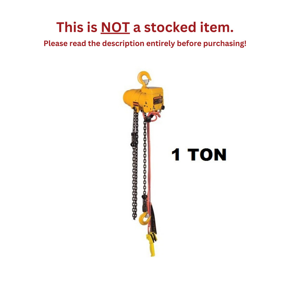 HARRINGTON TCR PENDANT CONTROLLED AIR HOIST, 1 TON CAPACITY, 10 FT LIFT