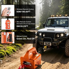 3 in 1 Electric Hoist with Remotes 2200lb Capacity 3-IN-1-2200LBS Orange