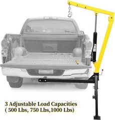 1000 Lbs Hydraulic Truck Crane 3 Adjustable Capacity ( 500lbs/750lbs/1000lbs)