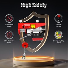 Electric Hoist 110V Electric Winch 220-440lbs w/Wired & Wireless Control 2 in1
