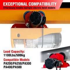 Electric Trolley for Power Hoist 1100LBS Capacity,Fit 2.68-4.33 in I-Beam,Push G