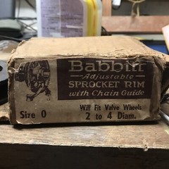 BABBIT SIZE 0 ADJUSTABLE SPROCKET RIM WITH CHAIN GUIDE NIB