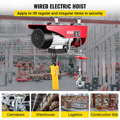 110V Electric Chain Hoist With Wireless Remote Control 1320LBS 600KG Overhead Ga