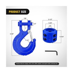 Nilight Forged Steel Winch Hook 3/8″ Grade 70 Safety Latch Winch Cable Hook S…