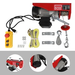 Red PA200 Electric Hoist Winch Hoist Crane Lift Wired Remote Control 440lbs