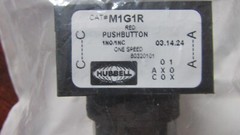 HUBBELL M1G1R 80320101 NSMP, RED PUSH BUTTON, 1NO/1NC, ONE SPEED, FREE SHIPPING