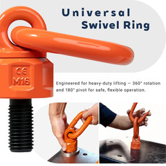 Heavy Duty M16 G80 Swivel Hoist Ring – 360° Rotation, 1.5 Ton Capacity, High Str
