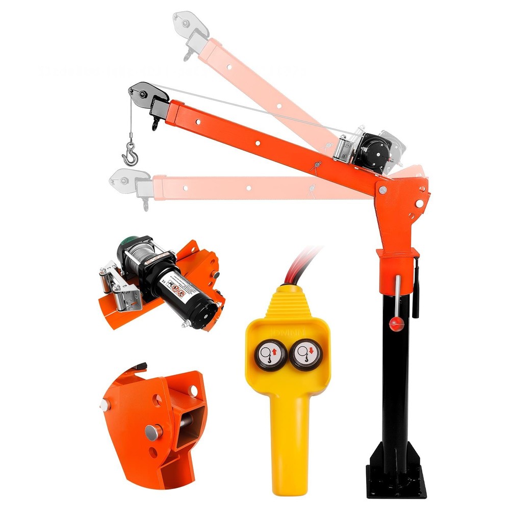 1300Lbs Pickup Truck Hoist Crane, Folding Truck Mounted Crane w/ 2000Lbs Winch