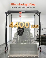 VEVOR Adjustable Gantry Crane 4400 lbs Portable Lift Hoist Frame 98.8″ to 146.1″