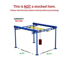GORBEL WORKSTATION BRIDGE CRANE (AL) – 500 LB CAPACITY, GLCS-FS-500-10AL-23-10