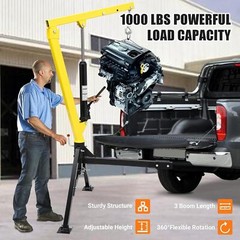 Hydraulic Pickup Truck Crane Hoist Crane 1000lbs Capacity 360° Swivel Hoist Lift