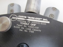 Pair Curtis Sure-Grip S-015, 15000 lb Wedge Action Grips Tensile