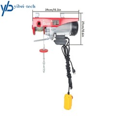 1320LBS Mini Electric Hoist,110V with Wire Remote Control & Single/Double Sling