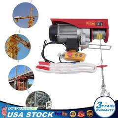 2200LB Electric Wire Cable Hoist Winch Crane Lift Overhead Remote Control PA1000