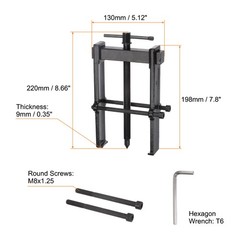 2-Jaw Gear Puller 10″ Separate Lifting Device with T6 Hex Wrench M8 Round Screws
