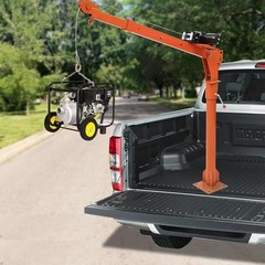 1100LBS Truck Hoist Crane Folding Jib Crane Hoist Lift w/ 3500lbs Electric Winch