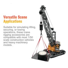 3PCS 1/50 Scale Crane Model Accessories Hoist Chains Lifting Straps Hooks F FWZD
