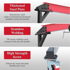 2200/4400 LBS Adjustable Gantry Crane 1-2 Ton Shop Cranes Lift Hoist 8FT-12FT US