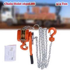 3/4 Ton Manual Chain Hoist Ratchet Type Come Along Puller 2 Hooks 10 FT Lift