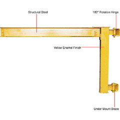 NEW! Under-Braced Wall Mounted Jib Crane-12 Ft-1000 Lb. Capacity!!