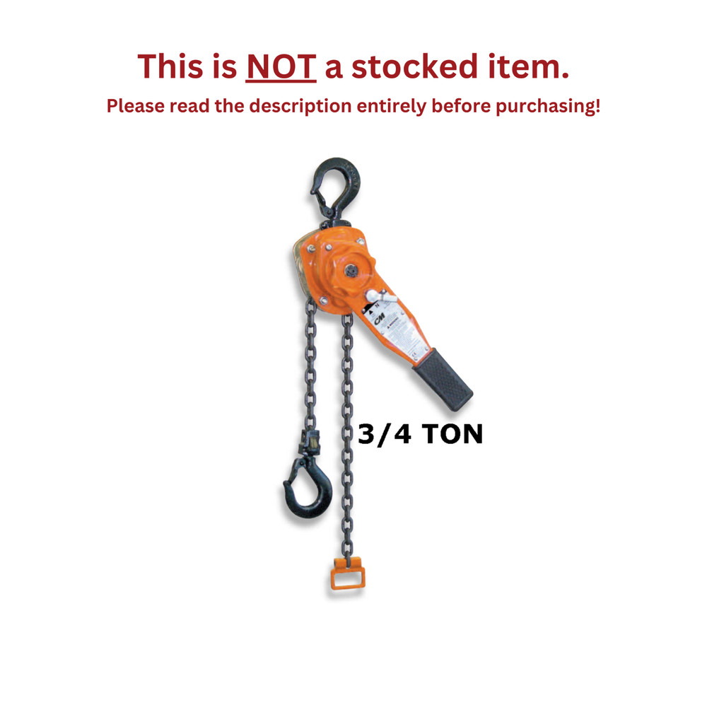 CMCO – SERIES 653 LEVER OPERATED HOIST – 3/4 TON CAPACITY – 20 FT LIFT